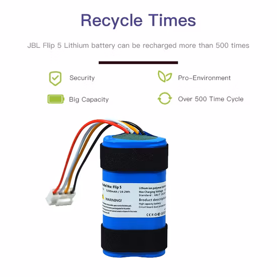Jbl Flip5 用ワイヤレス スピーカー バッテリー 3.7V 4800mAh